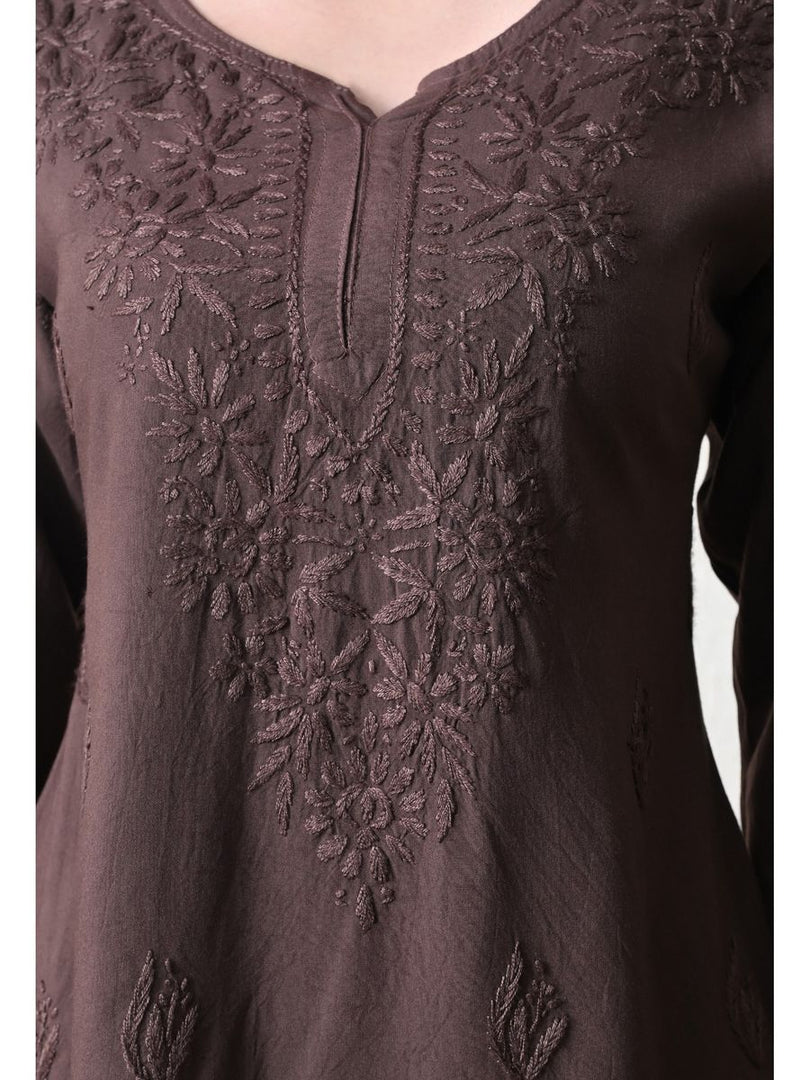 Bela Dyed Rayon Short Chikankari Kurti