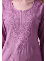 Load image into Gallery viewer, Bela Dyed Rayon Short Chikankari Kurti