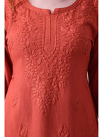 Load image into Gallery viewer, Bela Dyed Rayon Short Chikankari Kurti