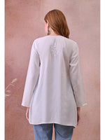 Load image into Gallery viewer, Bela Dyed Rayon Short Chikankari Kurti