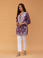 Load image into Gallery viewer, Aabha Premium Modal Chikankari Top
