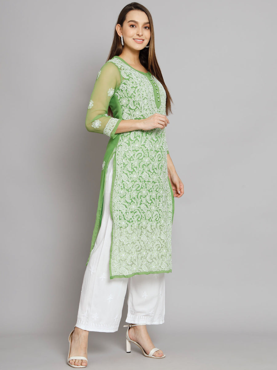 Zara Georgette Chikankari Kurta