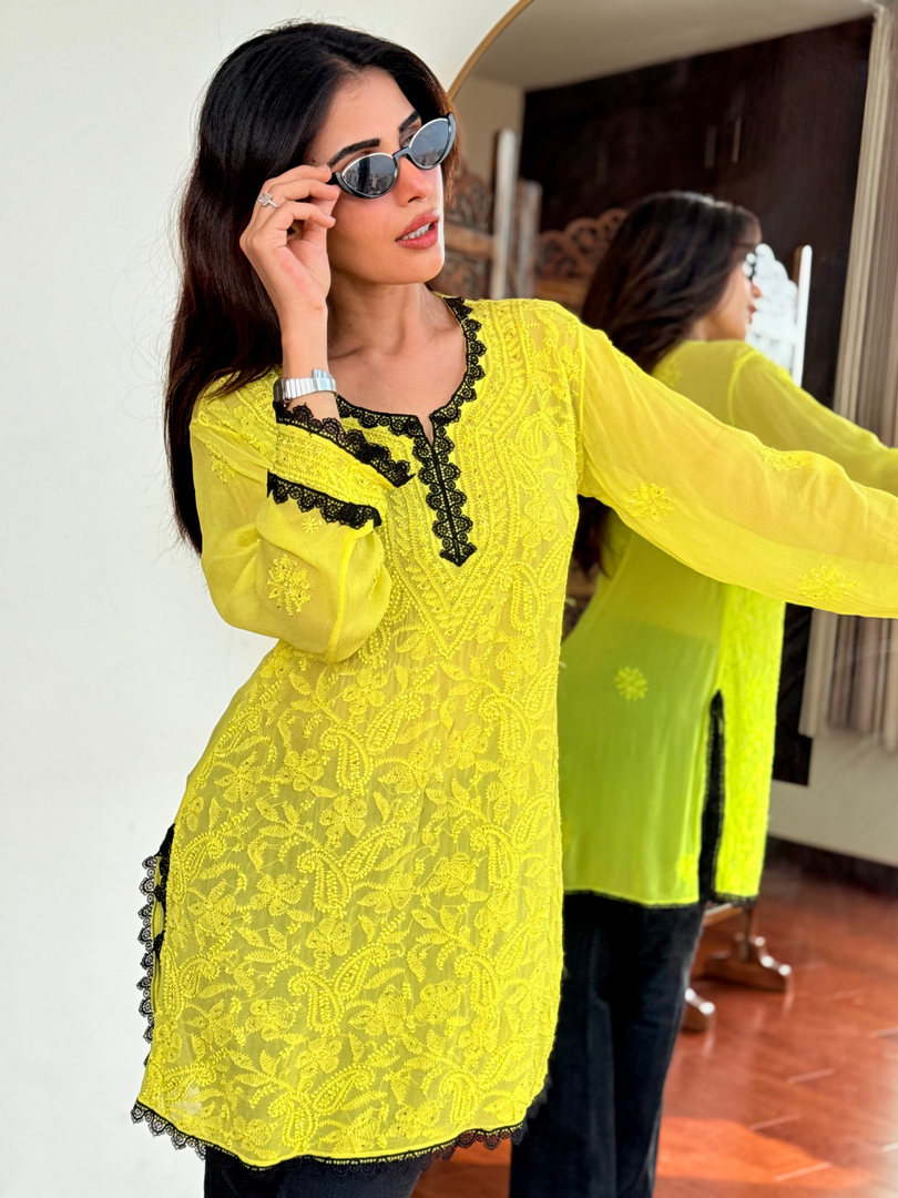 Korli Viscose Designer Short Kurti