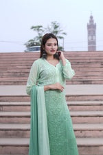 Load image into Gallery viewer, Gulfam Rose Pannel Viscose Kurti Set
