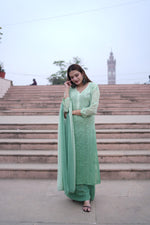Load image into Gallery viewer, Gulfam Rose Pannel Viscose Kurti Set
