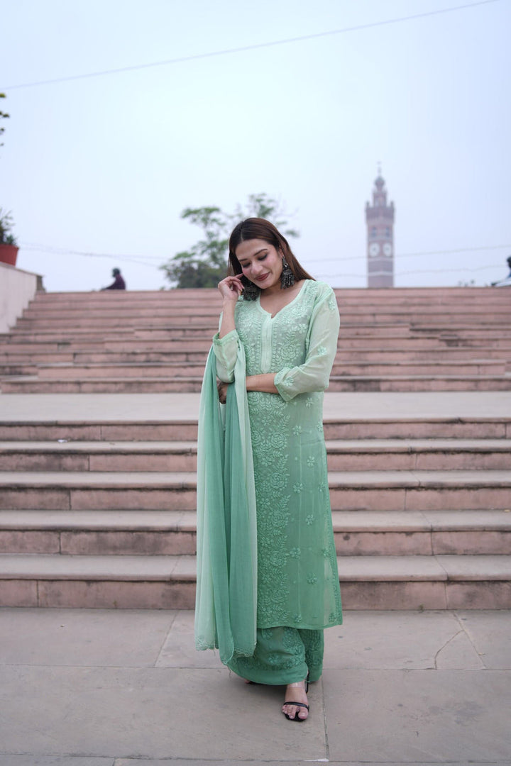 Gulfam Rose Pannel Viscose Kurti Set