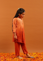 Load image into Gallery viewer, Titli Cotton Chikankari Ombre Girl's 3 PC A-Line Kurta Set - The Lucknowi Chikan 