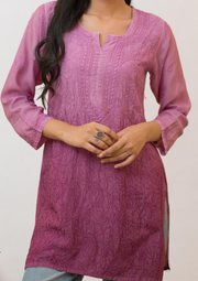 Tarai Viscose Short Chikankari Kurti