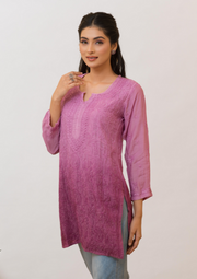 Tarai Viscose Short Chikankari Kurti