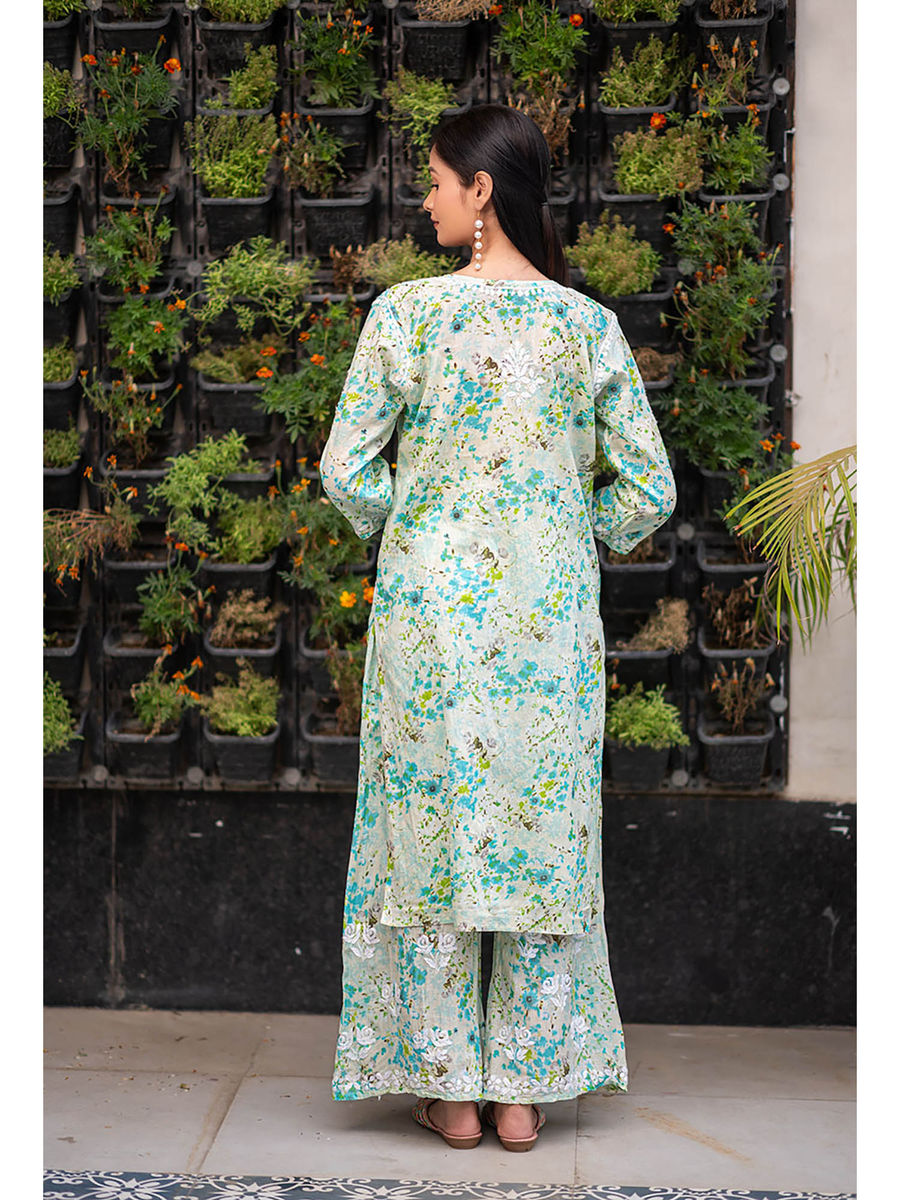 Maira Floral Chikankari Mulmul Co-ord Sets