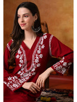 Load image into Gallery viewer, Sadiya Duel Thread Rayon Chikankari Kurti