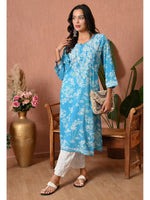 Load image into Gallery viewer, Aadat Mulmul Straight Chikankari Kurti