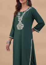 Load image into Gallery viewer, Daftar Rayon Chikankari Solid Women's 2 PC Long Kurta Set