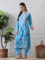 Load image into Gallery viewer, Chhaya Mul Chikankari Kurti Set