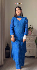 Load image into Gallery viewer, Surma Viscose 3D Chikankari Kurta Set