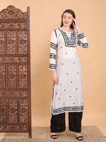 Load image into Gallery viewer, Adila Muslin Designer Chikankari Kurti

