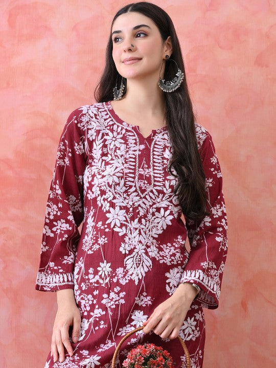 Chhaya Mul Chikankari Kurti Set