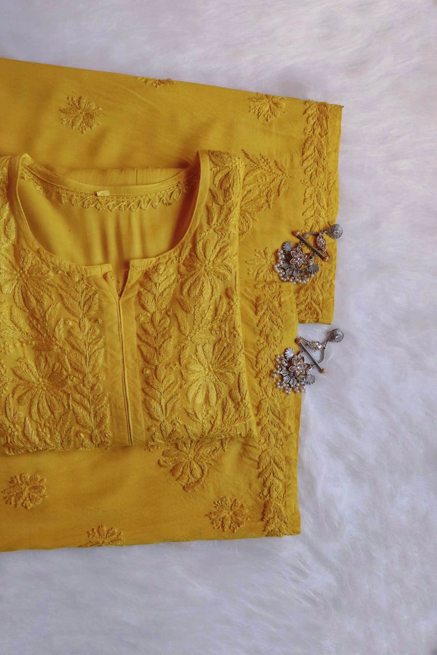 Malhar Rayon Chikankari Kurti Set