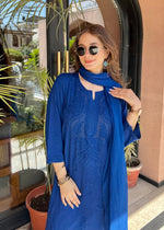 Load image into Gallery viewer, Kalira Rayon Mukaish Chikankari Kurti Set
