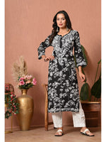 Load image into Gallery viewer, Aadat Mulmul Straight Chikankari Kurti