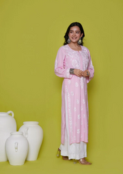 Heer Rayon Long Chikankari Kurti