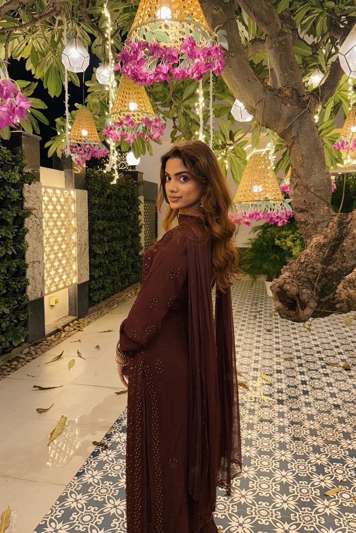 Nagma Chikankari And Mukaish Suit Set