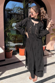 Kalira Rayon Mukaish Chikankari Kurti Set