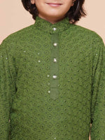 Load image into Gallery viewer, Kunwar Chikankari Boys Kurta Pyjama Set
