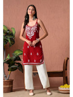 Load image into Gallery viewer, Mahiya Strappy Chikankari Kurti