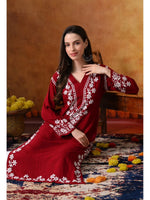 Load image into Gallery viewer, Sadiya Duel Thread Rayon Chikankari Kurti
