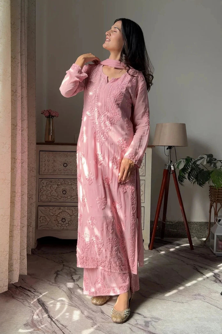 Gulnaaz Viscose Premium Chikankari Kurti Set