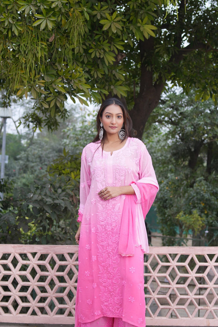 Gulfam Rose Pannel Viscose Kurti Set