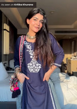 Load image into Gallery viewer, Daftar Rayon Chikankari Solid Women's 2 PC Long Kurta Set