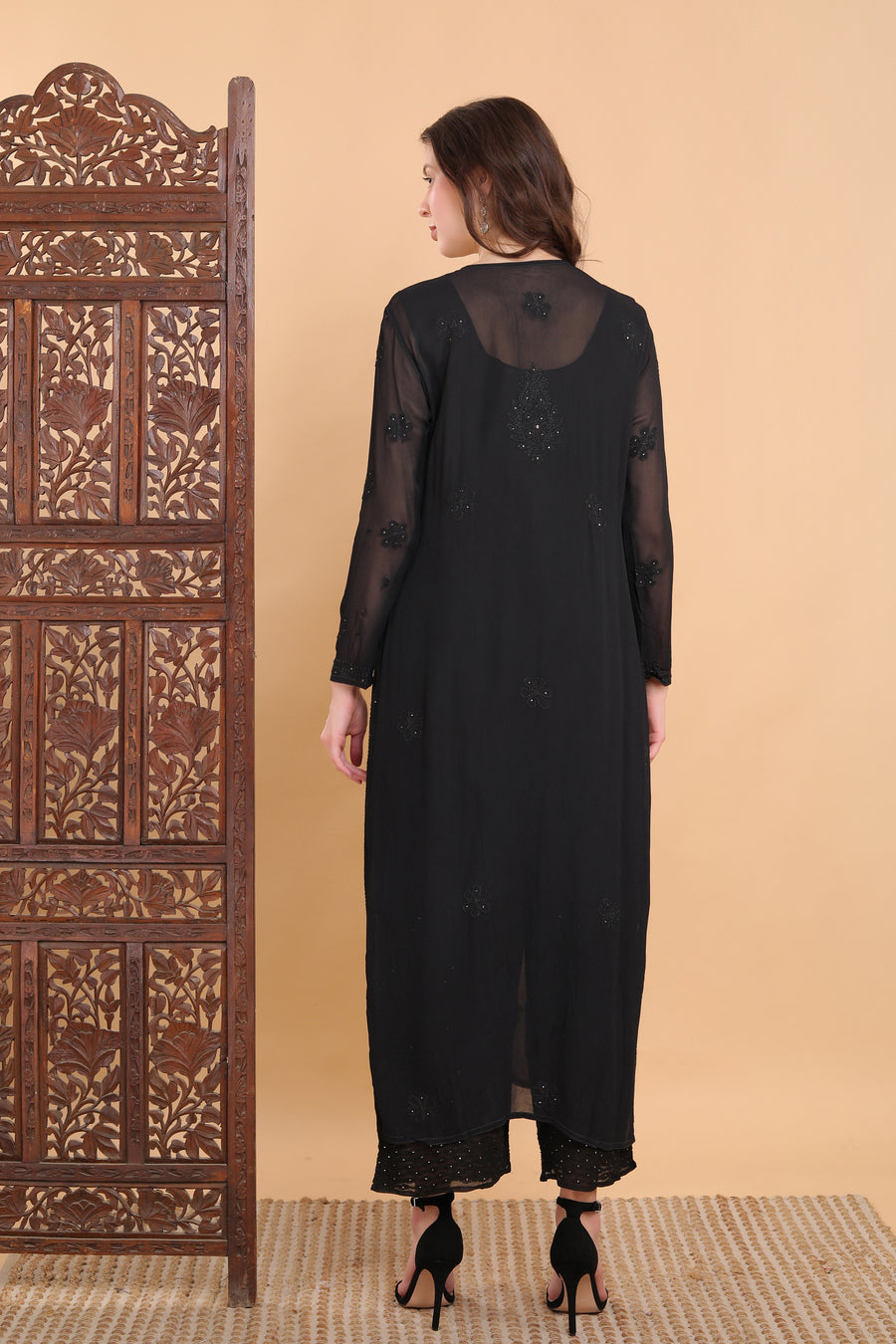 Surmai Viscose Mukaish Chikankari Kurti