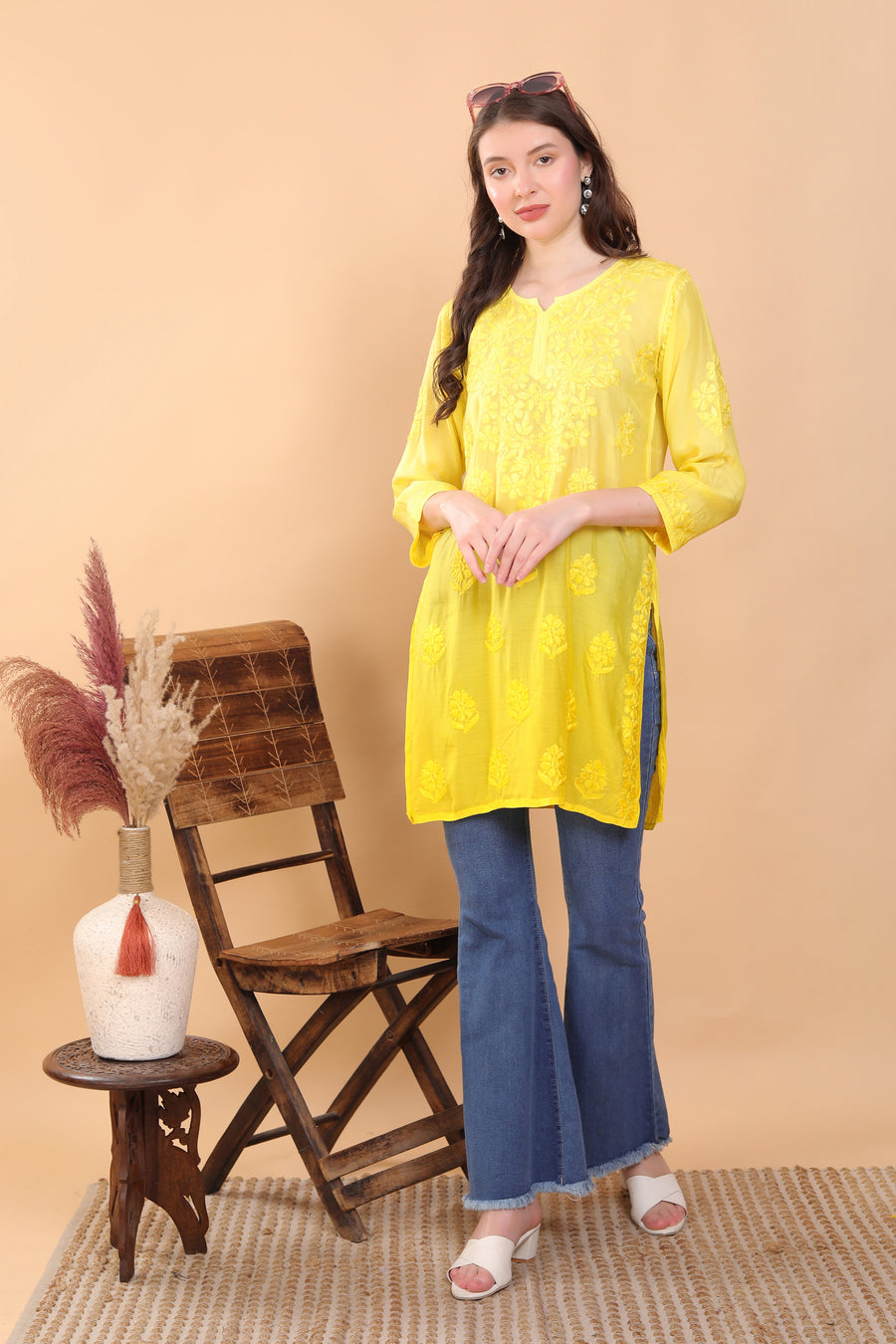 Johra Muslin Chikankari Short Kurti