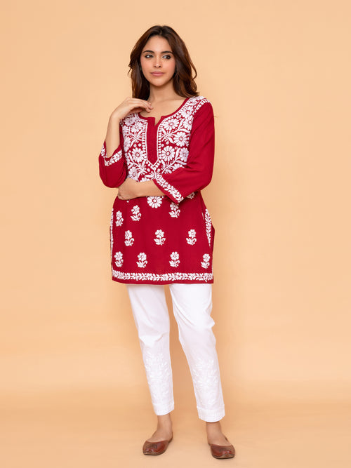 Aabha Premium Modal Chikankari Top
