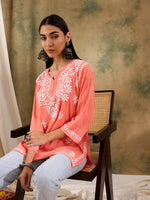 Load image into Gallery viewer, Haniya Premium Chikankari Short Top
