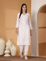 Load image into Gallery viewer, Aqsa Premium Chikankari Kurti Set
