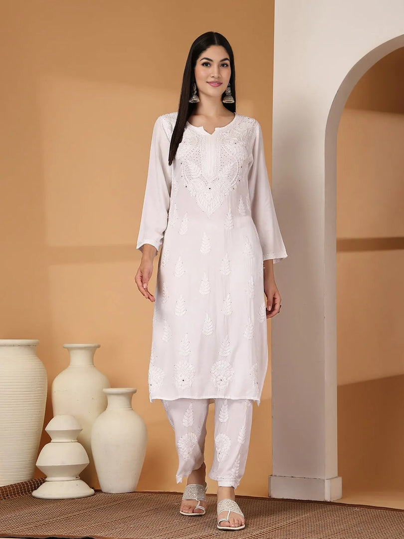 Aqsa Premium Chikankari Kurti Set