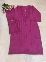 Load image into Gallery viewer, Sona Chanderi Chikankari Kurti Set
