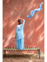 Load image into Gallery viewer, Surraiyya Viscose Chikankari Gharar Suit Set