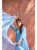 Load image into Gallery viewer, Surraiyya Viscose Chikankari Gharar Suit Set