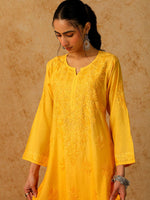 Load image into Gallery viewer, Adya Chanderi Chikankari Kurti