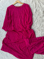 Load image into Gallery viewer, Palak Modal Dyed Premium Chikankari Kurti Set - The Lucknowi Chikan 