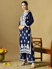 Daniya Modal Chikankari Kurti Set - The Lucknowi Chikan 