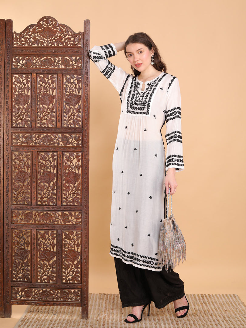 Adila Muslin Designer Chikankari Kurti