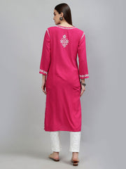 Heer Rayon Long Chikankari Kurti