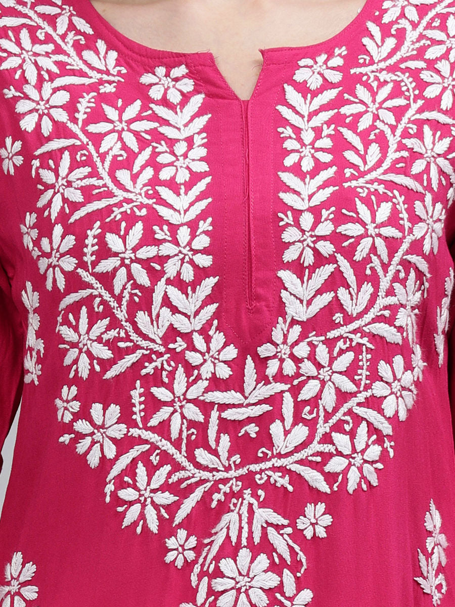 Heer Rayon Long Chikankari Kurti