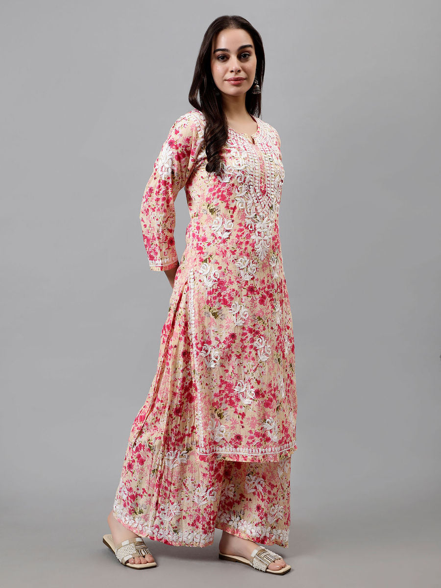 Maira Floral Chikankari Mulmul Co-ord Sets