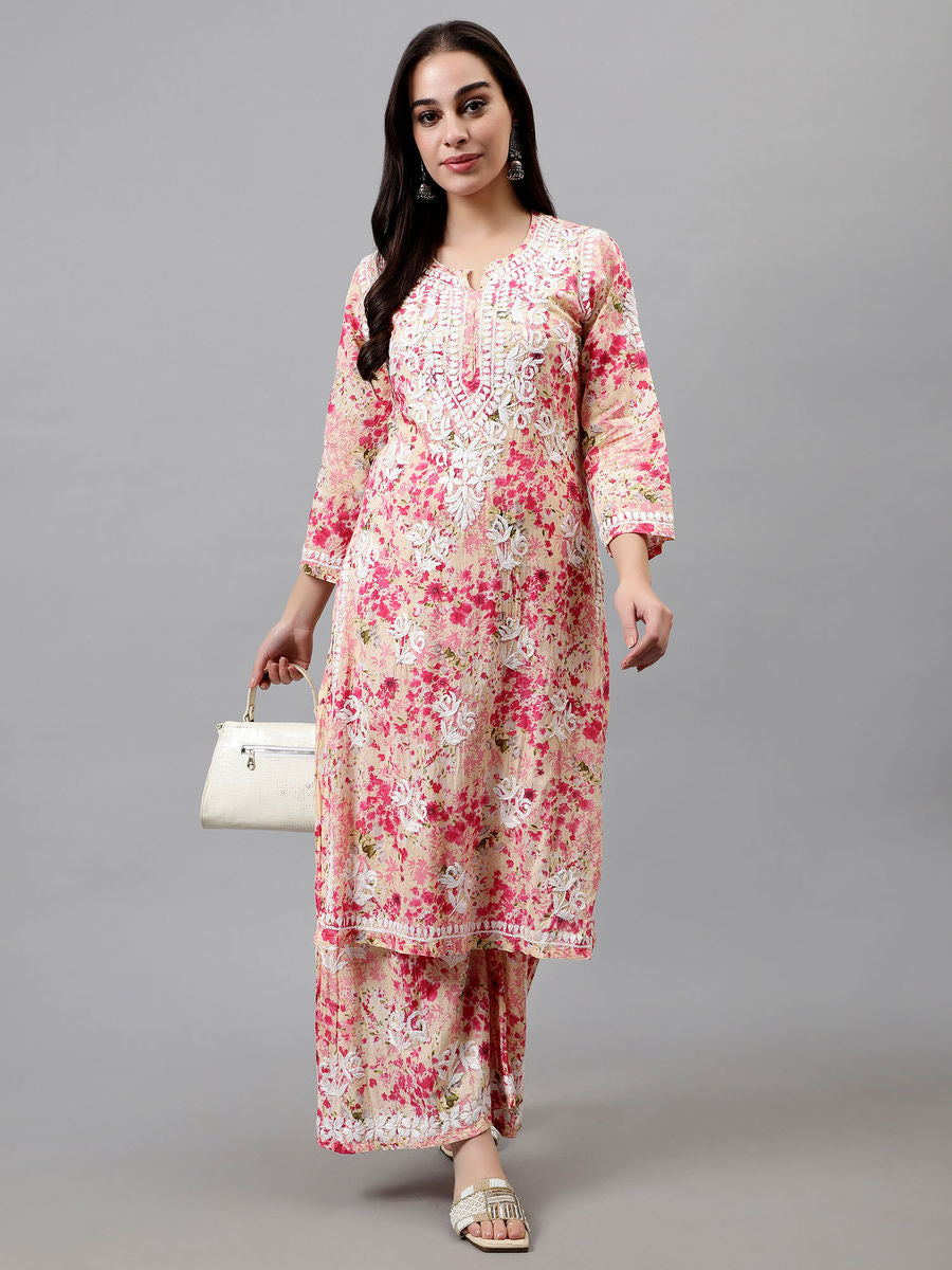 Maira Floral Chikankari Mulmul Co-ord Sets